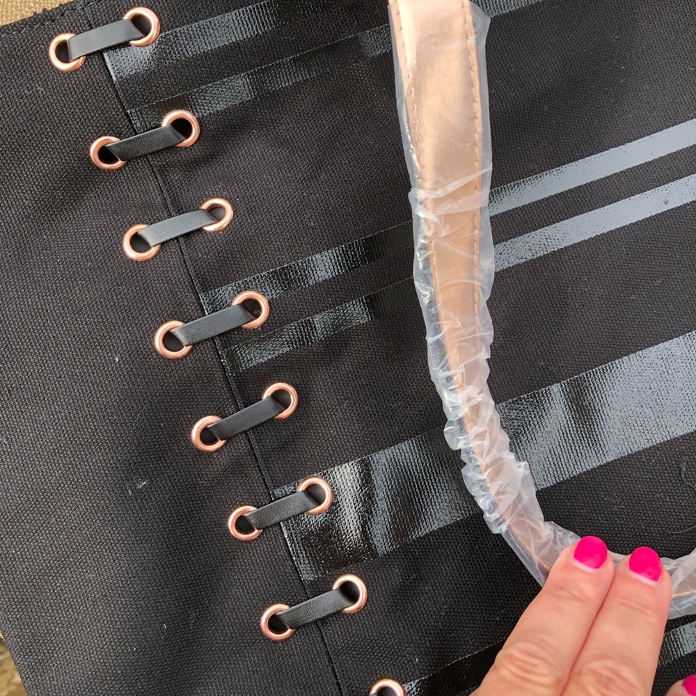 Victoria's Secret Black Tote with Rose Gold Eyelets - Picture 2 of 6